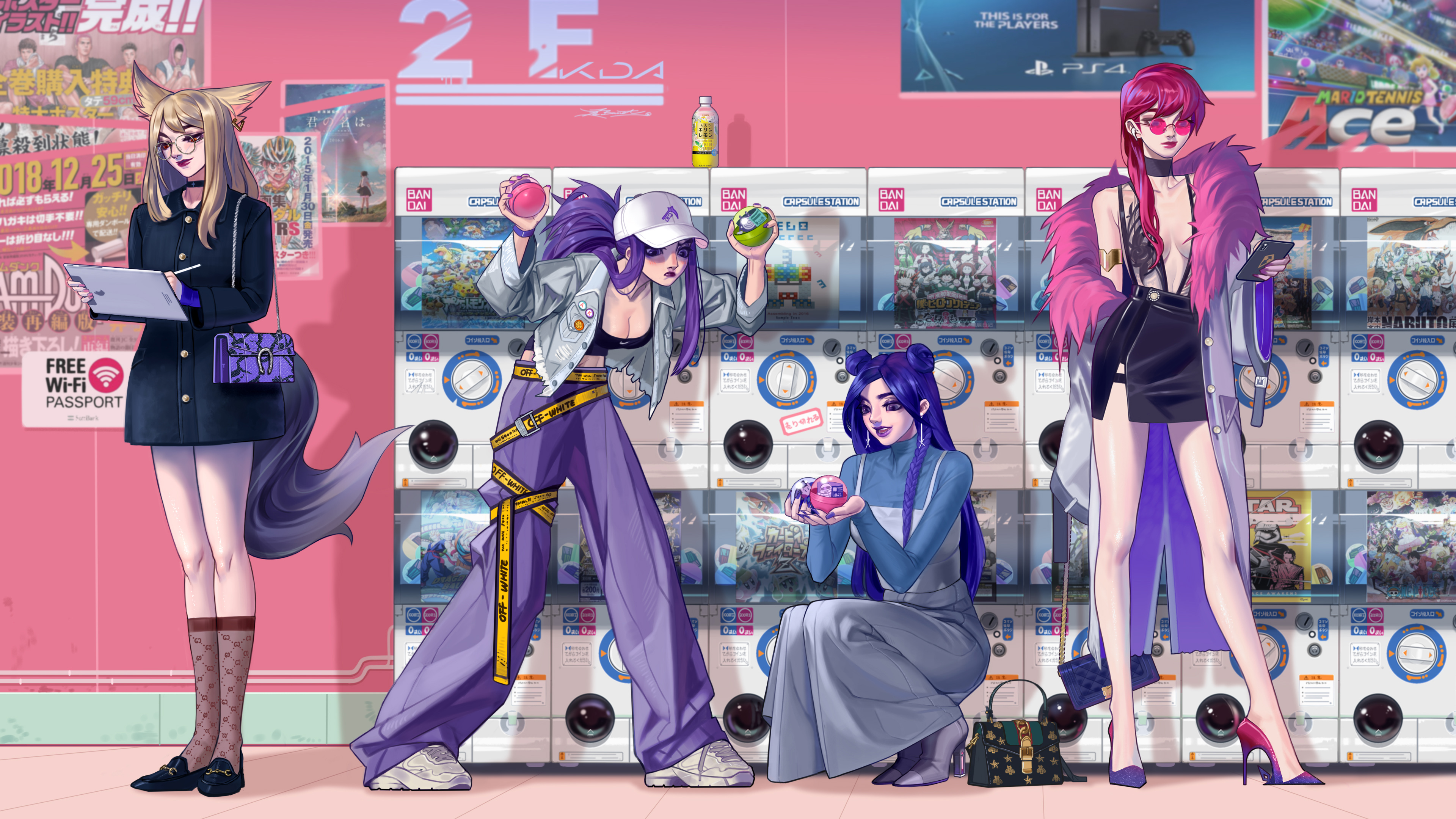 也展示了他